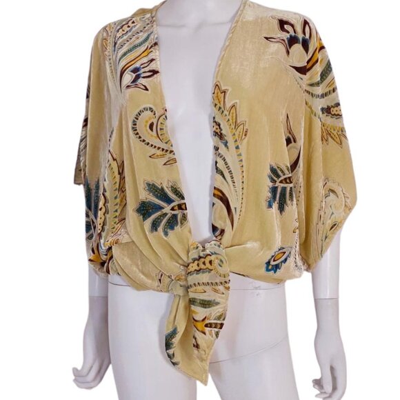 Winter Kale Burnout Velvet Top Blouse - Picture 4 of 7